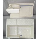 Duschwanne / Duschtasse und Klappwaschbecken mit Wandverkleidung ca. 96 x 60 cm gebraucht