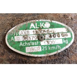 Alko Delta-Achse gebr., zB f&uuml;r Tabbert Comtesse 530 BJ89, ca 216cm (1300kg AXS1200-5)