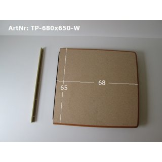 Tischplatte ca 68 x 65  gebraucht mit Wandleiste (ohne Fu&szlig;stange)