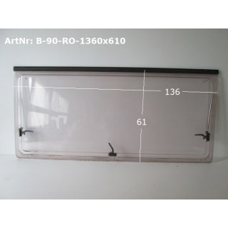 Bürstner Wohnwagenfenster ca 136 x 61 bzw (137 x 63 mit Leiste) gebr. Roxite (Roxite 94 D399) zB 480/510