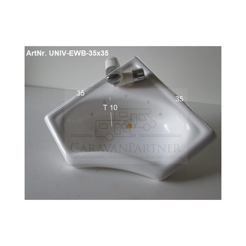universal Eckwaschbecken 35 x 35 zB für Wohnwagen/Wohnmobil