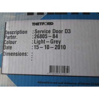 Thetford WC ServiceTür ca 38,5 x 33,5 (ServiceDoor D03)  neue Lagerware - ohne Schlüssel, ohne Futter