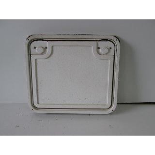 Bürstner Wohnwagen Staufachklappe ca 38 x 34 ohne Schlüssel mit Rahmen gebr. grau (zB 4824 480TL avantgarde Ventana BUSA-2029A) (Stauraumklappe, Serviceklappe) SD03