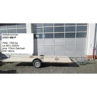 Plattformanhänger 1300kg ca 493 x 220  mit Brief, ideal für TINY House, mit Peitz-Achse gebr. (Hobby Prestige 535 BJ 94 Typ 12)