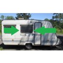 Adria Wohnwagen Fenster Roxite 60 ca 95 x 57 gebr. D78 (IMV Adria 2 / 440 / 4051 Optima, Leiste goldfarben, Scheibe leicht hellblau)