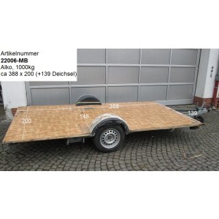 Plattformanhänger 1000kg ca 388 x 200, mit Brief, ZdR 148,  ideal für TINY House, Quad- Zweirad-Maschinentransporter etc. (Knaus Azur 400 BJ 92)