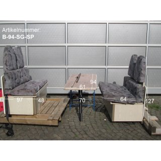 Bürstner Sitzgruppe ca 180 x 95  mit Tisch gebraucht (Dinette klein) mit Gurtböcken Sonderpreis aus Fiat Ducato 290 mit Wohnmobilaufbau Bürstner