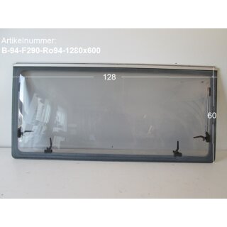 Bürstner Wohnmobil-Fenster ca 128 x 60 gebr. Roxite 94 D399 (zB für Fiat290 Aufbau BJ94) Sonderpreis (Folienreste komplette Innenscheibe)