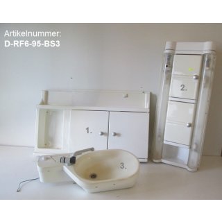 Badset 3tlg: Wandschrank/Eckschrank/Waschbecken für Bad/Nasszelle Wohnwagen/Wohnmobil gebraucht