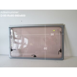 Dethleffs Wohnwagenfenster ca 98 x 60 gebr. (zB RF6) Roxite 80 D401 Polyplastic