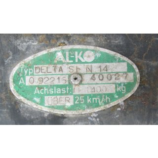 Alko Delta Achse SI-N14 1400kg ca 213 cm gebraucht (aus Wilk 545 BJ 90)