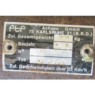 ftf Tandem-Doppelachser-Wohnwagenachse (1800 kg) gebraucht ca 221cm (vorher LMC 685F)