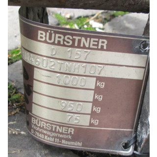 Alko Achse B1000-3, 1000kg gebraucht (vom B&uuml;rstner 460), ca 197cm