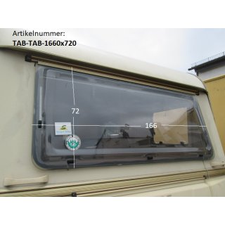 Tabbert Wohnwagenfenster ca 166 x 72 gebr. Tab Res D395 (zB 540er Comtesse BJ 97) Bugfenster