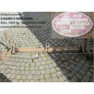Alko Achse, ca 198cm, Typ B1000-3 H668, 1000kg gebraucht, passend zB Bürstner 530 Typ D122 BJ 85