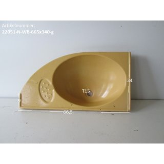 Waschbecken ca 66,5 x 34 gelblich (Lagerware -&gt; Neuware mit Lagerspuren) f&uuml;r Wohnwagen/Wohnmobil