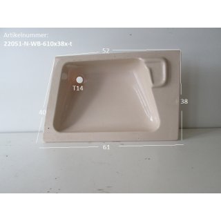Waschbecken ca 61 bzw 52 x 38 (Lagerware -&gt; Neuware mit Lagerspuren) f&uuml;r Wohnwagen/Wohnmobil trapezf&ouml;rmig