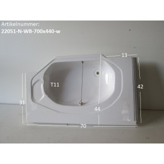 Waschbecken ca 70 x 44 weiß (Lagerware -> Neuware mit Lagerspuren) für Wohnwagen/Wohnmobil