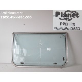 Wohnwagenfenster Planet PPB-RX D633 ca 88 x 55 BADFENSTER (Sonderpreis) Fendt / Tabbert (hellblau/weiß getönt)