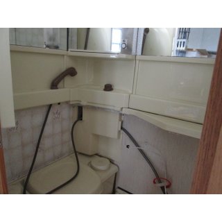 Waschraum / Nasszelle / Bad komplett mit WC f&uuml;r Selbstausbauer gebr. ca 190 x 97 x 79 cm mit Klappwaschbecken/Dusche/Toilette