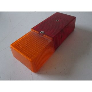 Oldtimer-R&uuml;ckleuchte Wohnwagen nur Lampenglas ohne Sockel (rot K33395 356 0018 / orange) LINKS gebraucht