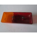 Oldtimer-Rückleuchte/Rücklicht Wohnwagen nur Lampenglas ohne Sockel (rot K33395 356 0018 / orange) LINKS gebraucht (Hecklicht/Heckleuchte/Lampe/Leuchte/Rücklicht/Rückleuchte)