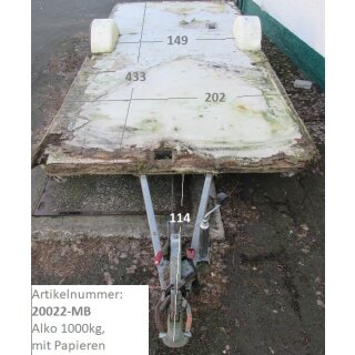 Plattformanhänger 1000kg ca 433 x 202, mit Papieren, ZdR 149, ideal für TINY House, Quad- Zweirad-Maschinentransporter gebr. (Knaus Südwind 440 BJ 88)