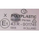Knaus Wohnwagenfenster ca 136 x 68 Südwind Polyplastic 43R-001745 E1 PMMA zB 440  gebr. - SP  (Ausstellfenster/Aufstellfenster)