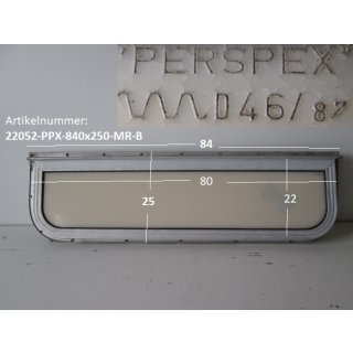Wohnwagenfenster PERSPEX ca 84 x 25 BADFENSTER D46/87 universal  mit Rahmen  (zB Hymer/Fendt/Tabbert))
