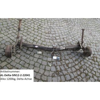 Alko Delta Wohnwagenachse DELTA SIN12-2  1200kg gebr. zB Dethleffs Beduin RN5 / RM4  (6 8282 40132) ca 188cm