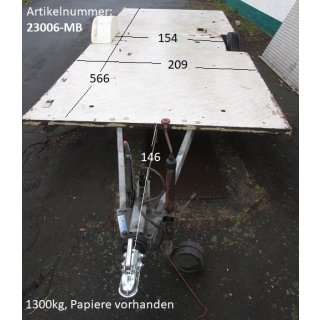 Plattformanhänger 1300kg ca 566 x 209 mit Brief, Alko, ideal für TINY House, Quad- Zweirad-Maschinentransporter gebr. (TEC TM5 BJ 91)