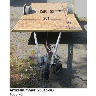 Plattformanhänger 1000kg ca 361 x 201 (+169 Deichsel), ZdR 153,  ideal für TINY House, Quad- Zweirad-Maschinentransporter gebr., ohne Papiere (Wilk 400 BJ 86)