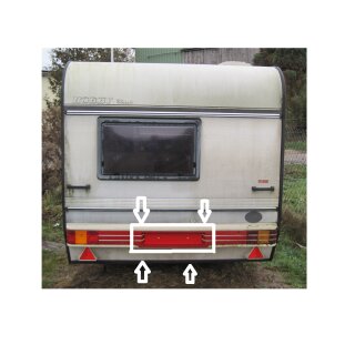 Hobby Wohnwagen Mittelblende Heckverkleidung ca 71,5 cm gebraucht - Sonderpreis, Reflektor (ca BJ 88 - 96)