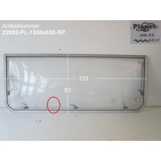 Wohnwagenfenster Planet PPB-RX D633 ca 153 x 63  (Sonderpreis Riss) Fendt / Tabbert (klar)