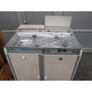Dethleffs Küchenblock gebraucht mit Kühlschrank RM200, 2-fl-Cramer Kocheinheit, Spülbecken in hellgrau