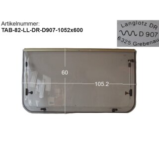 Tabbert Wohnwagenfenster ca 105,2 x 60 Langlotz DR D907 gebraucht (zB Tabbert 5.4 BJ 82)