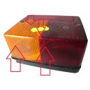 Hella SATURNUS Rückleuchte / Rücklicht LINKS Wohnwagen - sehr selten rot 7036 / orange 6027 / rot 7R052 gebr. Sonderpreis