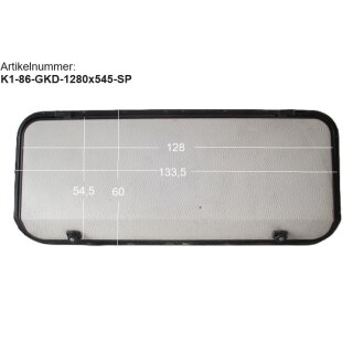 Knaus Azur Wohnwagen Gaskastendeckel  gebr ca 128 x 54,5 ohne Schlüssel, Sonderpreis (zB 440 4206 BJ 86) - Bugfrontdeckel / Bugklappe / Gasklappe / Flaschenkastendeckel / Flaschenkastenabdeckung