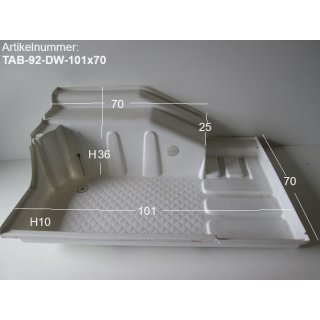 Duschwanne / Duschtasse ca. 101 x 70  Wohnwagen / Wohnmobil weiß gebraucht aus Tabbert Comtesse 530