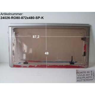 Original Wohnwagenfenster ca 87,2 x 48 Roxite 80 D401  (ca BJ 1990-2000) - neue Lagerware mit starken Kleber-Resten - Sonderpreis