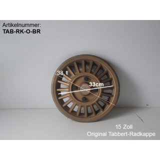 Original Tabbert Oldtimer Wohnwagen Radkappe / Radzierblende / Felgenkappe 38,1cm (15 Zoll)  gebraucht, klassisch bronzefarben / goldfarben