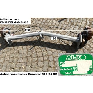 Alko Delta Wohnwagenachse (ohne Typenschild) zB Knaus 510 Eurostar 92, gebraucht, ca 208cm