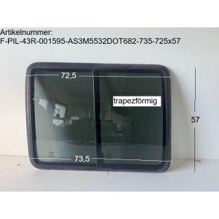 Universal Wohnwagen/Wohnkabine/Wohnmobil Schiebefenster ca 73,5 bzw 72,5 x 57 gebr. (ohne Innenrahmen) FIAT PILKINGTON 43R-001595 AS3M5532DOT682 (vmtl Fiat Doblo BJ 2004 74KW 1900cm Avant Diesel manuell) Schiebescheibe