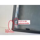 Universal Wohnwagen Fenster ca 165,5 x 62,5  V-X/B Polyplastic Roxite PMMA 43R-001745 0705 gebr, , vmtl. Dethleffs- Sonderpreis (Innenscheibe ok, Außenscheibe Loch & ausgebrochenes Randteil) (Ausstellfenster/Aufstellfenster)