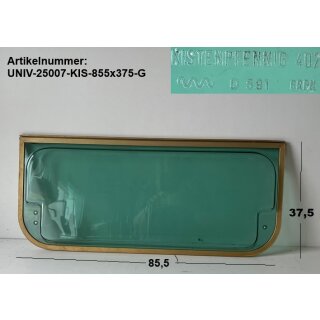 Universal Wohnwagenfenster Kistenpfennig 402 D 591 GRÜN ca 85,5 x 37,5 gebr. grün (mit Gold-Rahmen) vmtl Tabbert