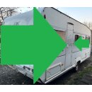 LMC Wohnwagen Aufbautür ca 172 x 55,5 bzw 167 x 49,8 mit Rahmen ohne Schlüssel gebraucht (aus LMC 530 K BJ 2006) (Eingangstür) Sonderpreis (Beule unten), mit Tür-Spion