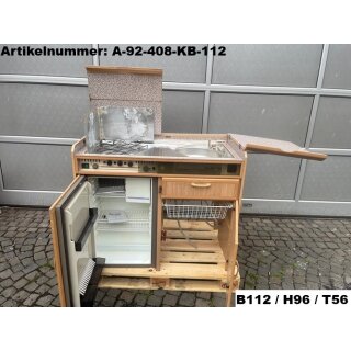 Küchenblock: Kühlschrank RM2262 mit 3-fl-Cramer Kocheinheit, Spülbecken gebraucht aus Adria Forma 408 BJ 92