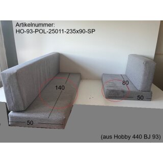 Polster 4-teilig, ca 235 x 90 oder 140x50 + 80x50 Sitzfläche und Rückenpolster - Sonderpreis  (aus Hobby 440 BJ 93) gebraucht