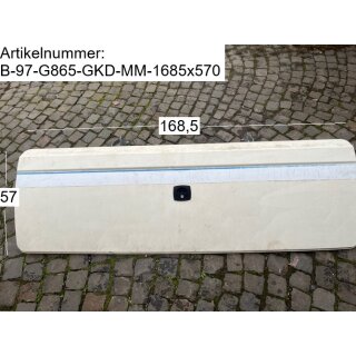 Bürstner Wohnwagen Gaskastendeckel gebr. ca. 168,5 x 57 cm ohne Schlüssel Sonderpreis (zB Bürstner Amara G865 Typ 5361 BJ 1997) mit Hebemechanik - Bugfrontdeckel / Bugklappe / Gasklappe / Flaschenkastendeckel / Flaschenkastenabdeckung MIT MECHANIK gebr.
