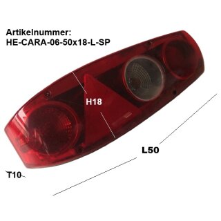 Hella Caraluna Rückleuchte / Rücklicht , links, gebr., Sonderpreis (zB LMC 530k BJ 2006) L50 H18 T10 (Hecklicht/Heckleuchte/Lampe/Leuchte/Rücklicht/Rückleuchte)